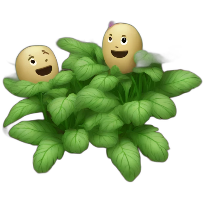there are potatoes in the flower bed emoji