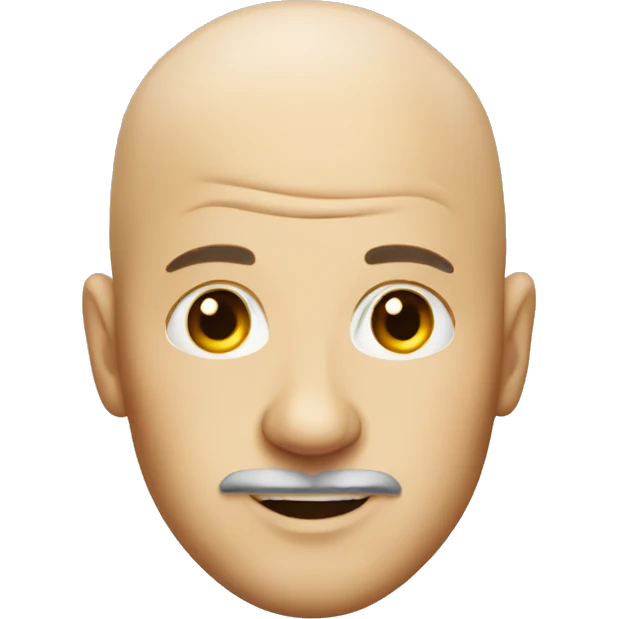 bald male portrait with signature wearing party hat  emoji