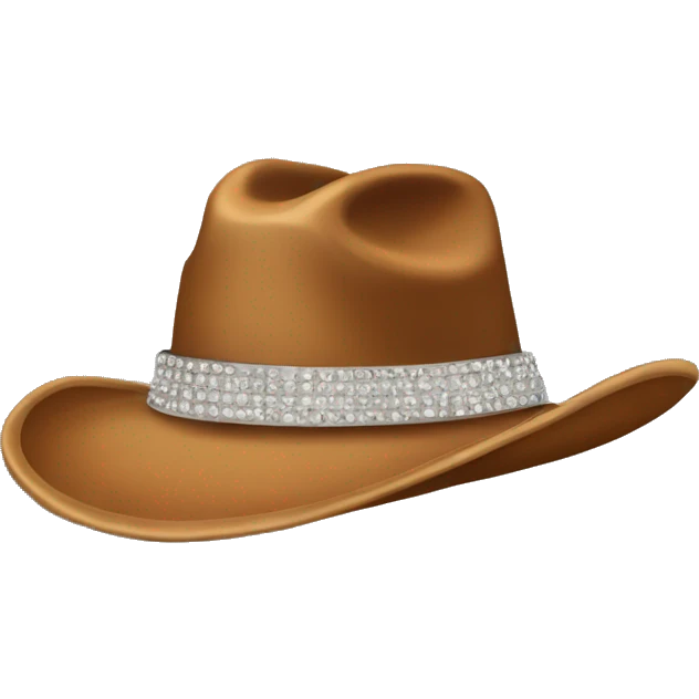 Female brown cowboy hat with rhinestones emoji