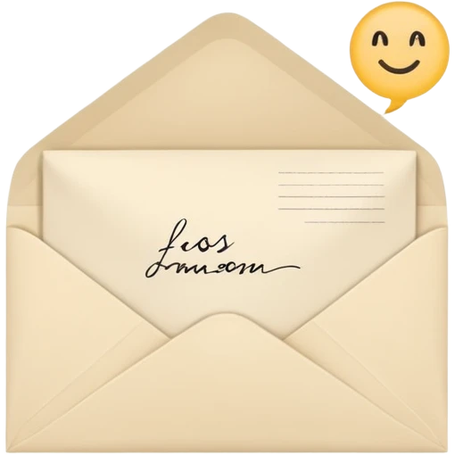 letter with a visible message in an envelope emoji