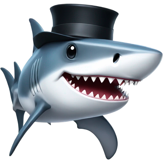 shark with tophat emoji