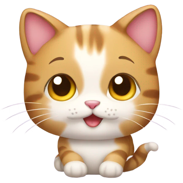 Kawaii cat with peanut emoji