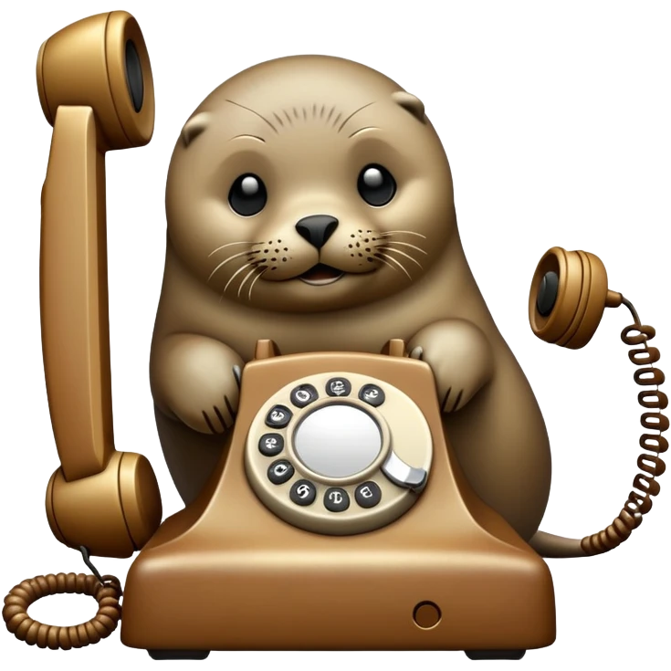 Seal on a telephone emoji