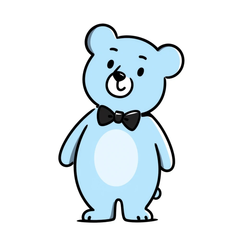 A cute blue bear emoji