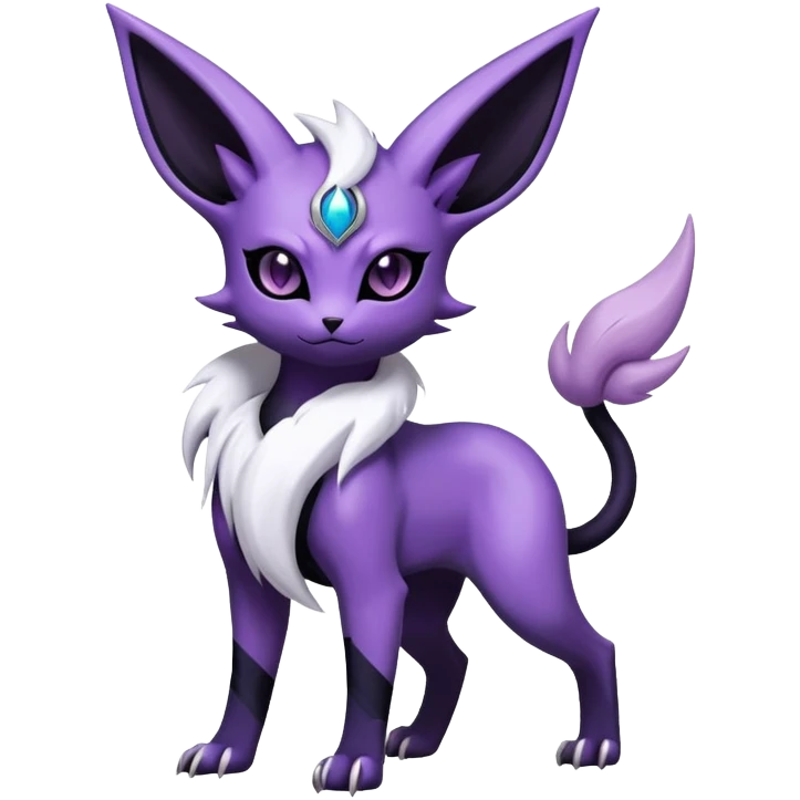 Shiny Exotic Badass Mysterious Gothic Espeon-Absol-Pokémon-Fakémon-hybrid-creature (full body) emoji