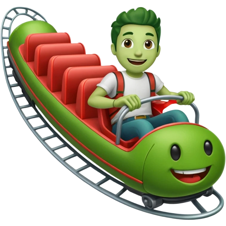 Pickle guy riding roller coaster  emoji