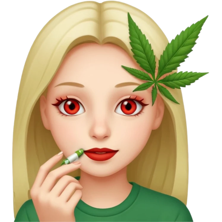 Girl happy smelling marijuana  emoji