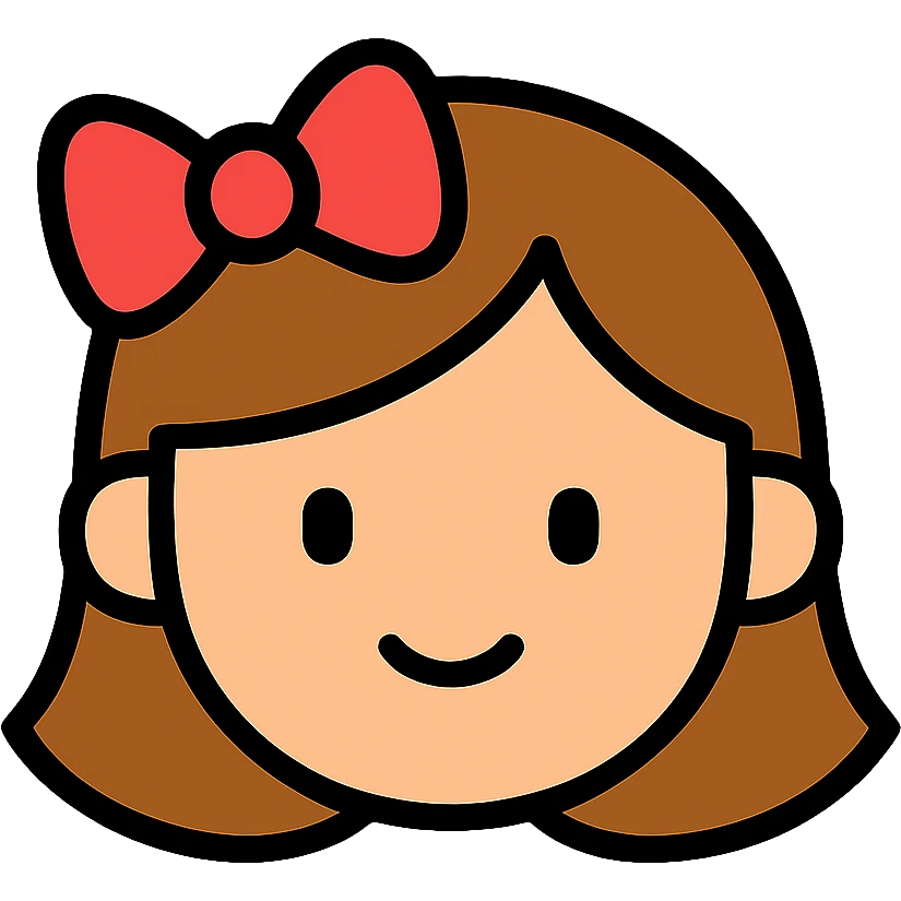 Simple girl face with hair bow emoji