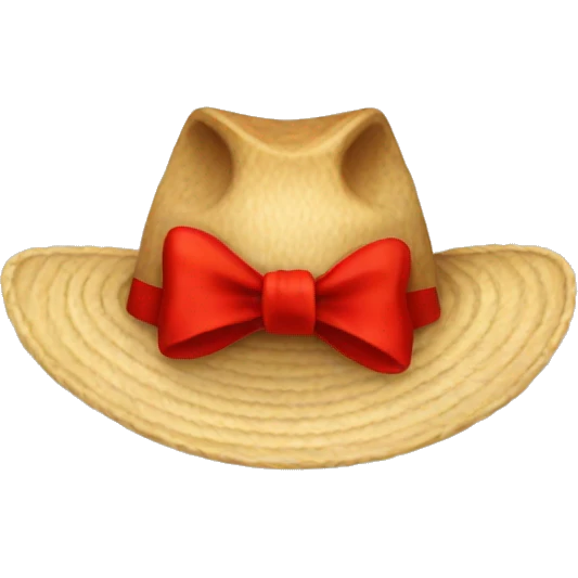 Farm hat + red bow  emoji