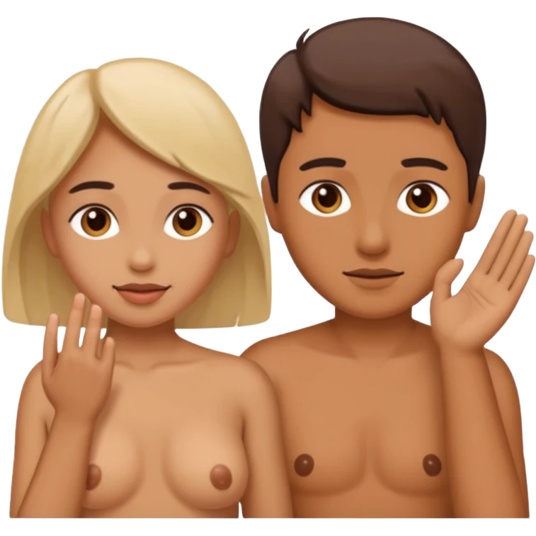 Naked people masturbating. Fully body. No clothes  emoji