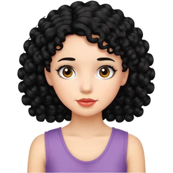 girl In Sleeveless, black hair, curley. emoji