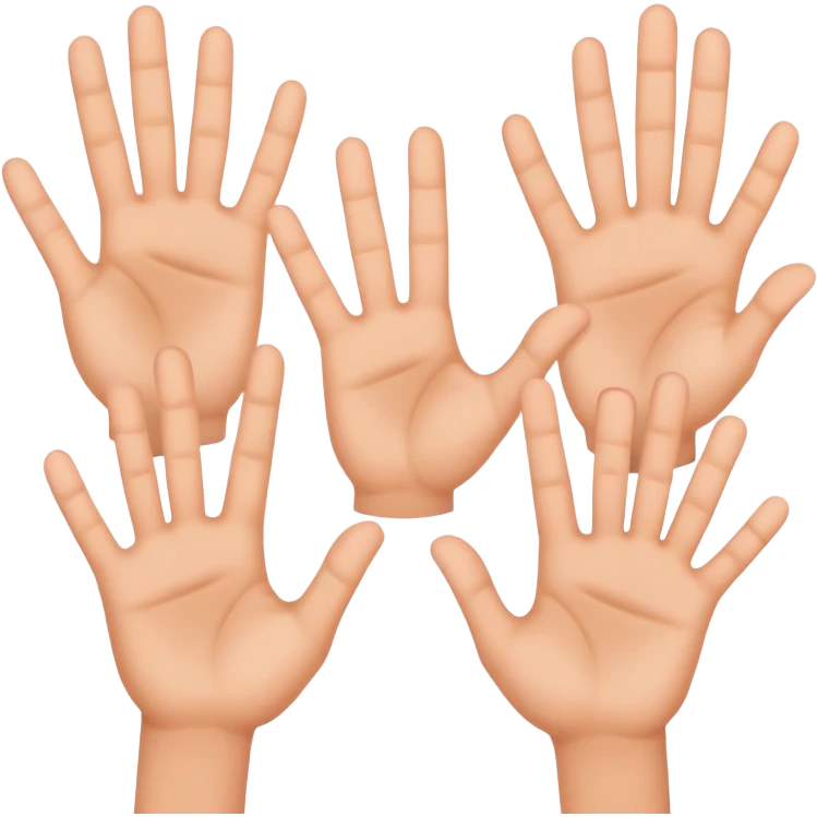 hands showing numbers with fingers, simple and friendly emoji