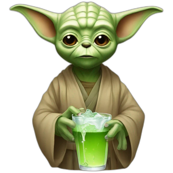 Yoda drink a bear emoji
