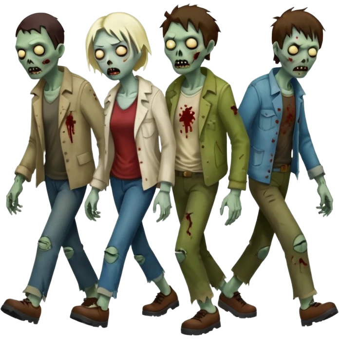 Make a croud of people that was dead on the floor standing up emoji