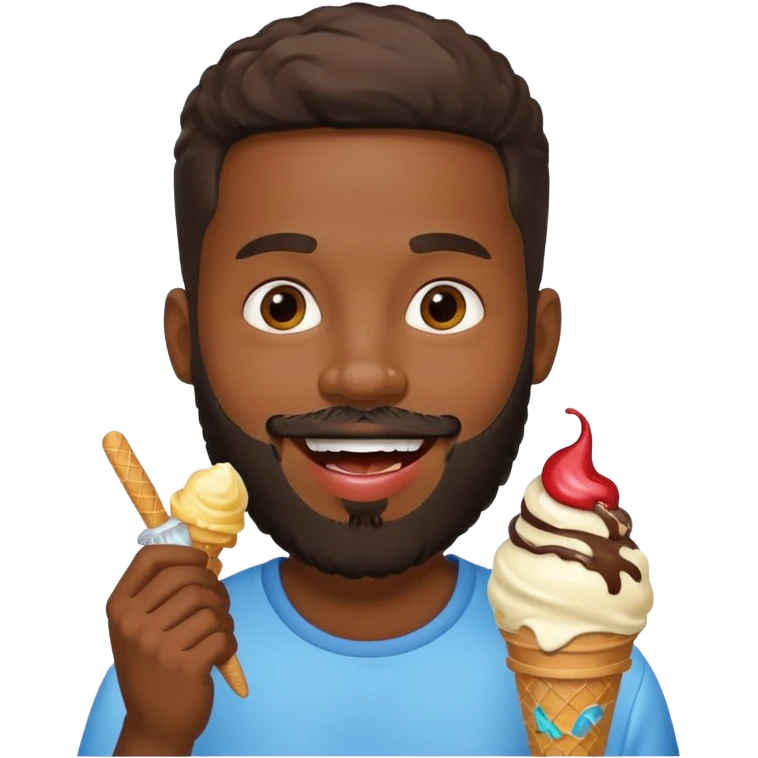 bearded black man ice cream emoji