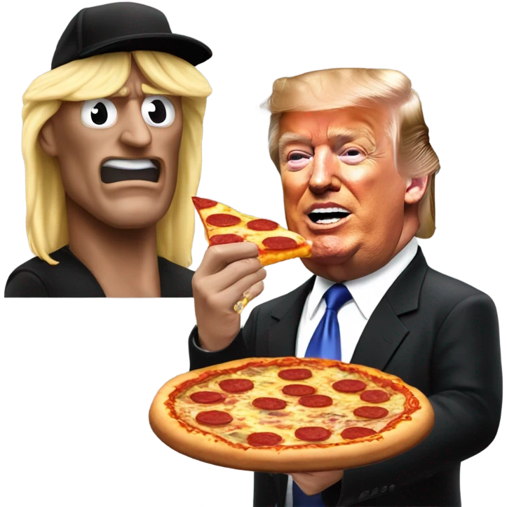 Donald trump eating pizza with the undertaker (from WWE) emoji