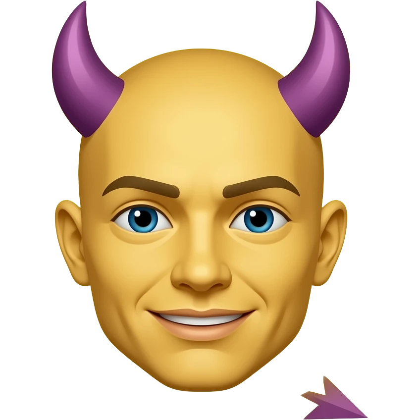 Yellow classic smiley Angel emoji crossover purple classic smiley devil emoji emoji