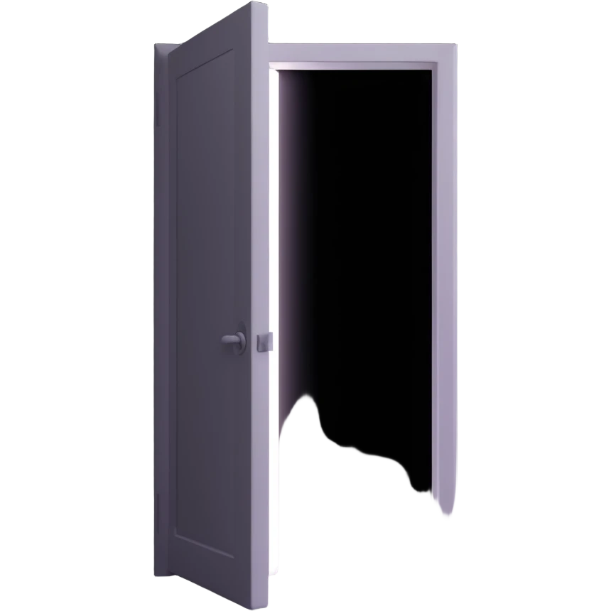 door ajar in a pitch black room with a powerful, focused white light shaft and intense glow blasting through the opening, high contrast emoji