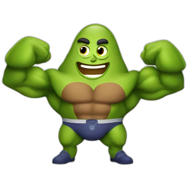 Bodybuilder avocado emoji
