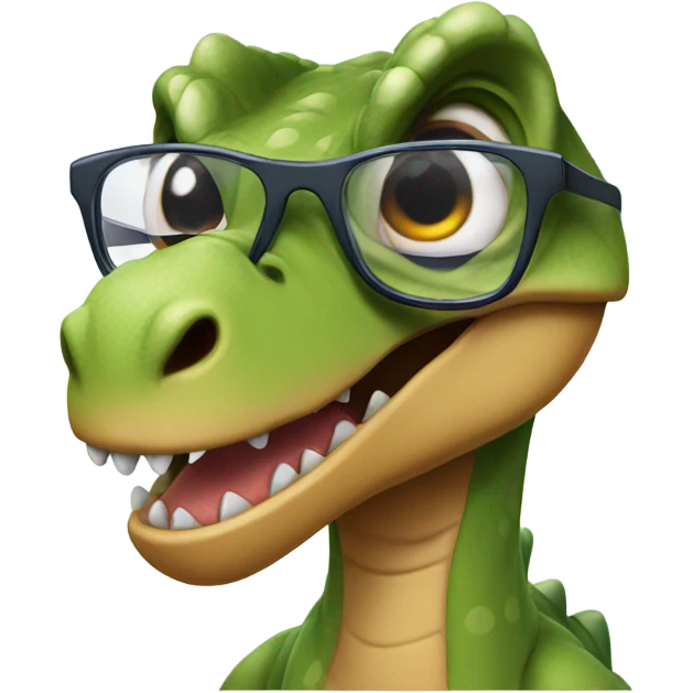 dinosaur with glasses emoji