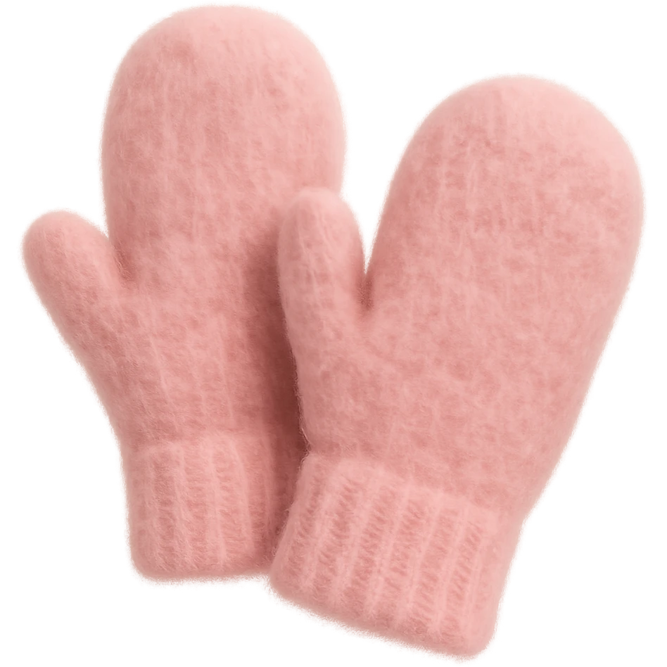 pink wool mittens, soft and fluffy ,remove background emoji