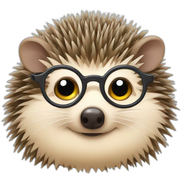 hedgehog with glasses  emoji