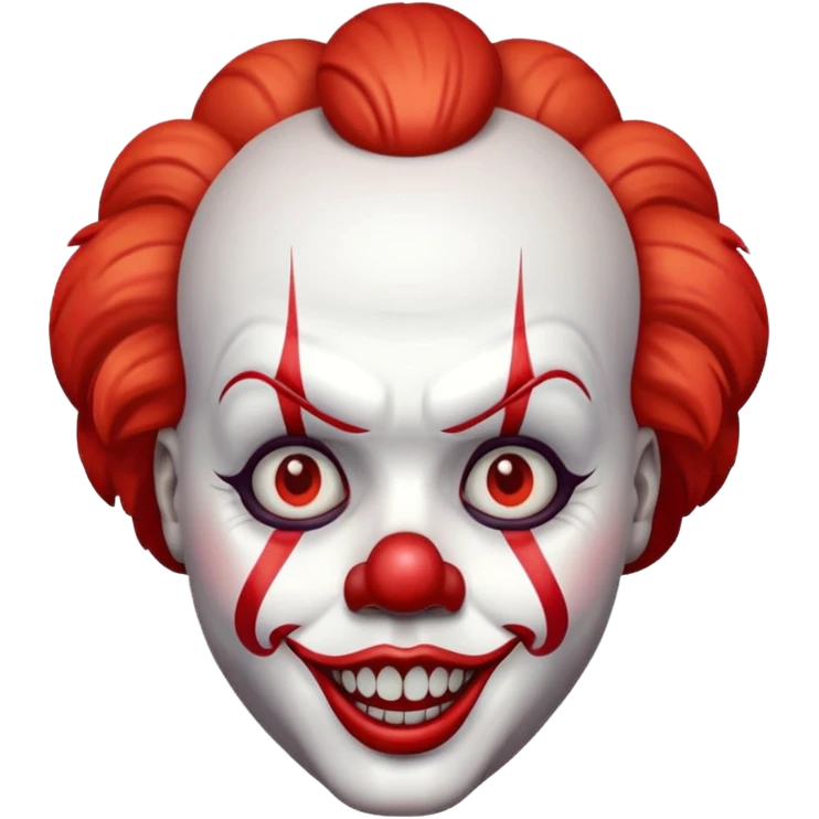 Create a emoji of pennywise.with exact red markings emoji