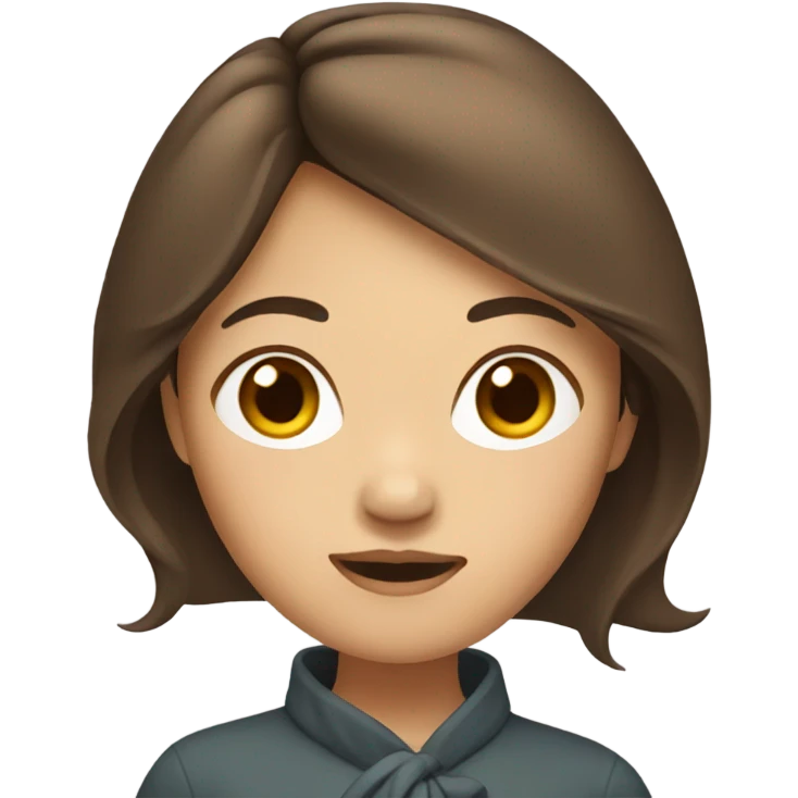 Asian woman brown hair emoji