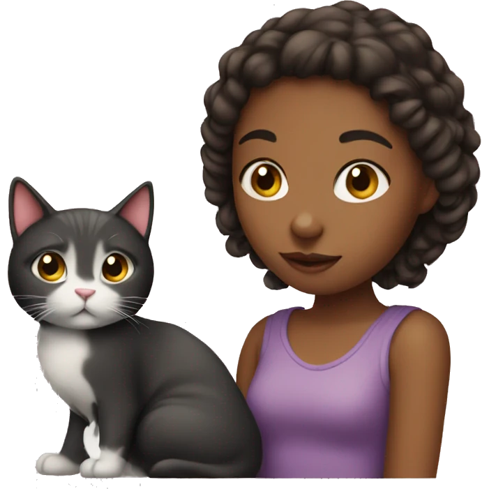 girl with cat emoji