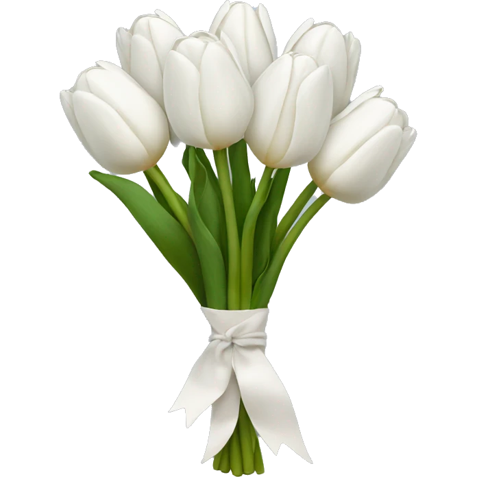 white tulip bouquet  emoji