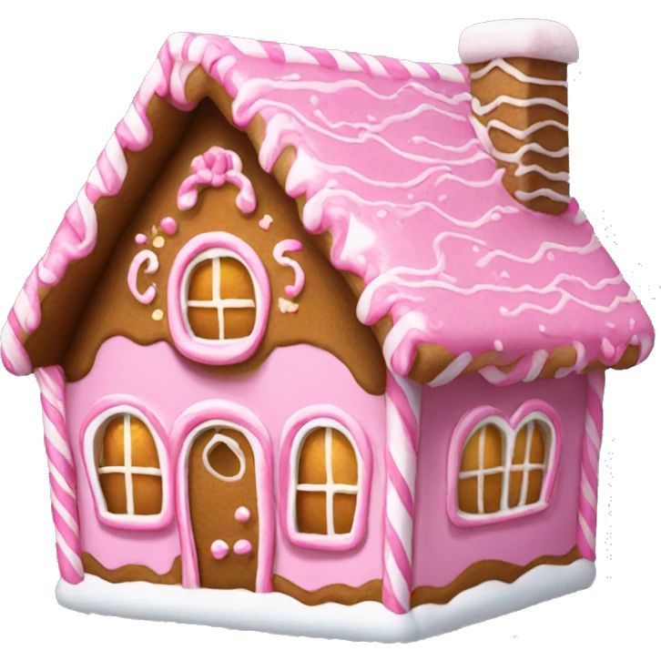 Pink gingerbread house  emoji