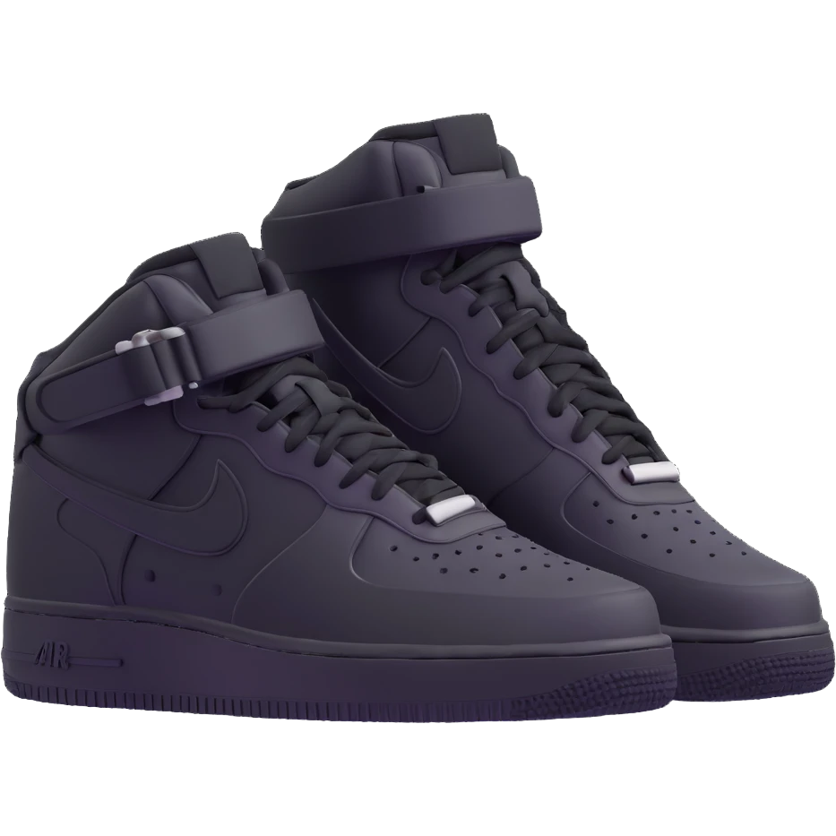 black Nike Air Force 1 shoes emoji