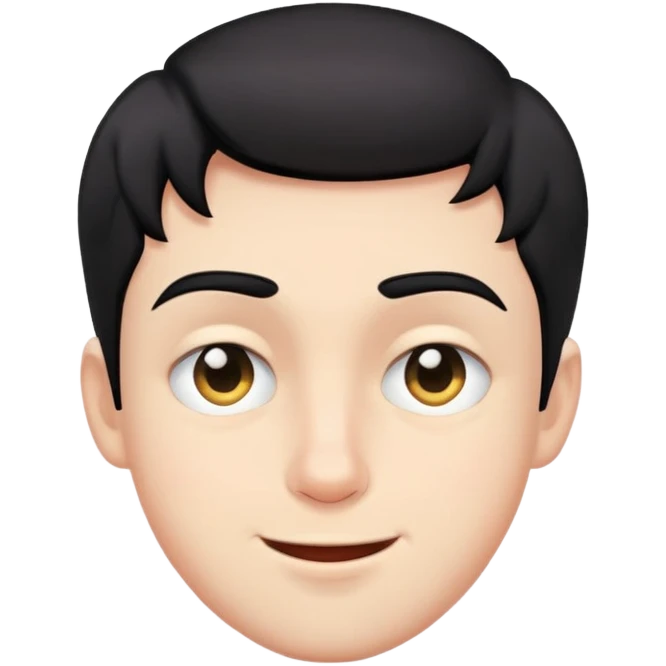 Short black haired male winking, young man with short black hair winking one eye emoji
