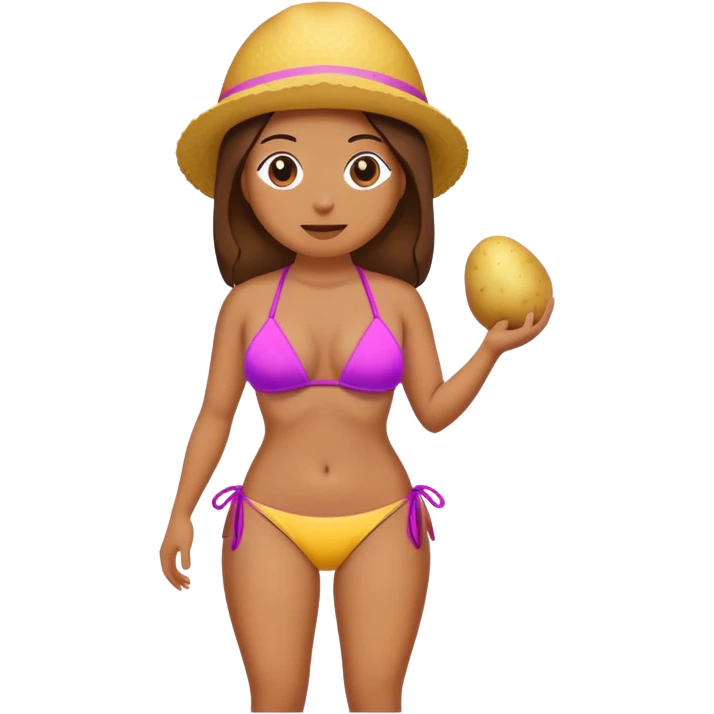 Potato wearing bikini emoji