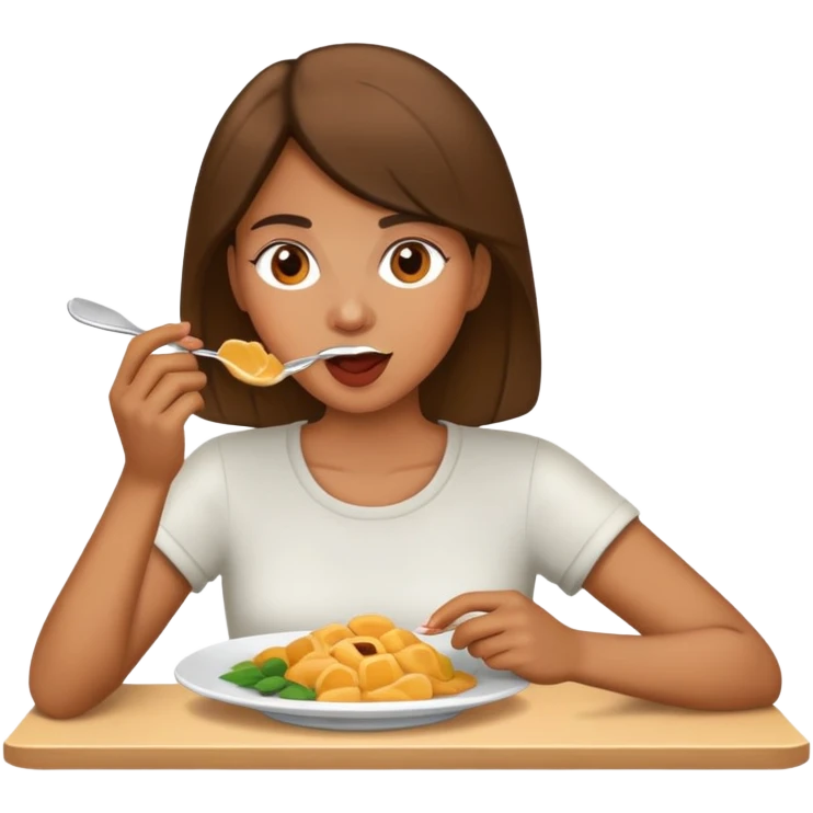 Mujer comiendo emoji