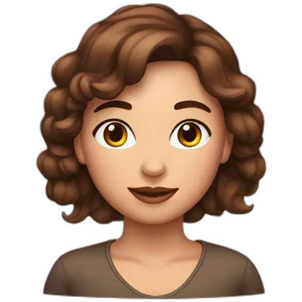 femme  cheveux brune couleur de peau métisse avec les cœurs dans les yeux emoji