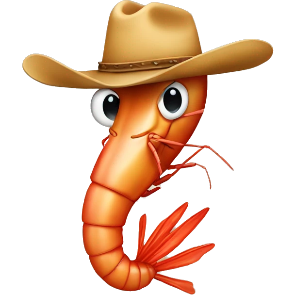 shrimp with cowboy hat emoji