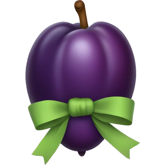 Plum with a bow emoji