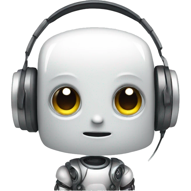 cute little robot with headphones emoji