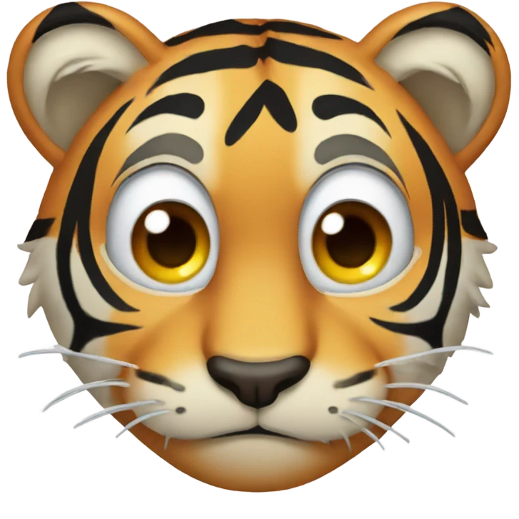 Tiger crying teardrops emoji