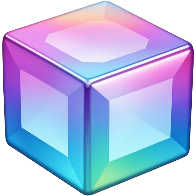 Iridescent foil cube emoji