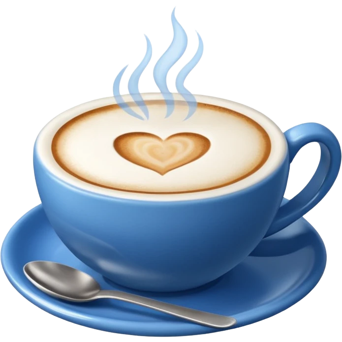 Blue cup of cappuccino  emoji