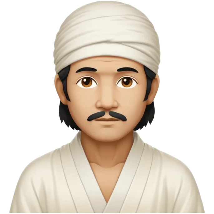 Sai Baba's face subtly blended within the silhouette of a man emoji