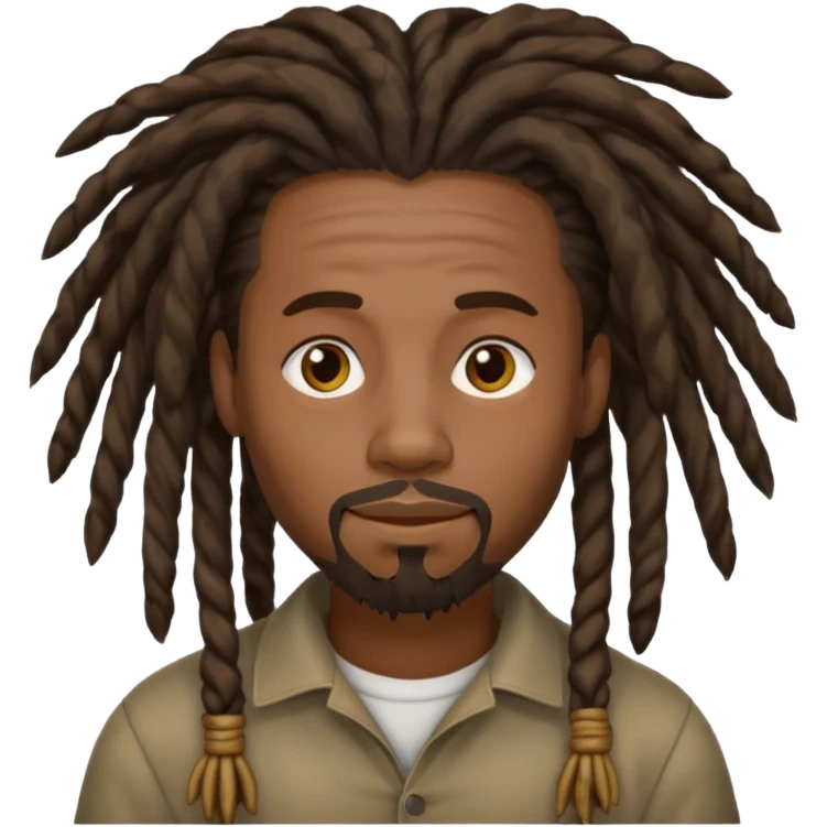 Hazme un emoji de un hombre negro con rastas y una pequeña perilla sin bigote emoji
