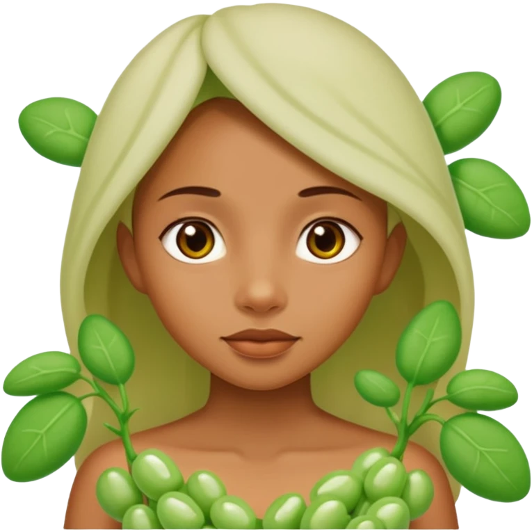 A girl covered in Lima beans  emoji