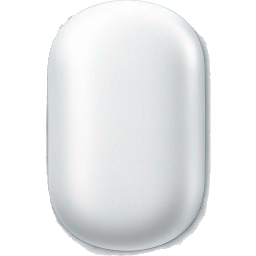 Singular glossy coated oblong pill capsule emoji