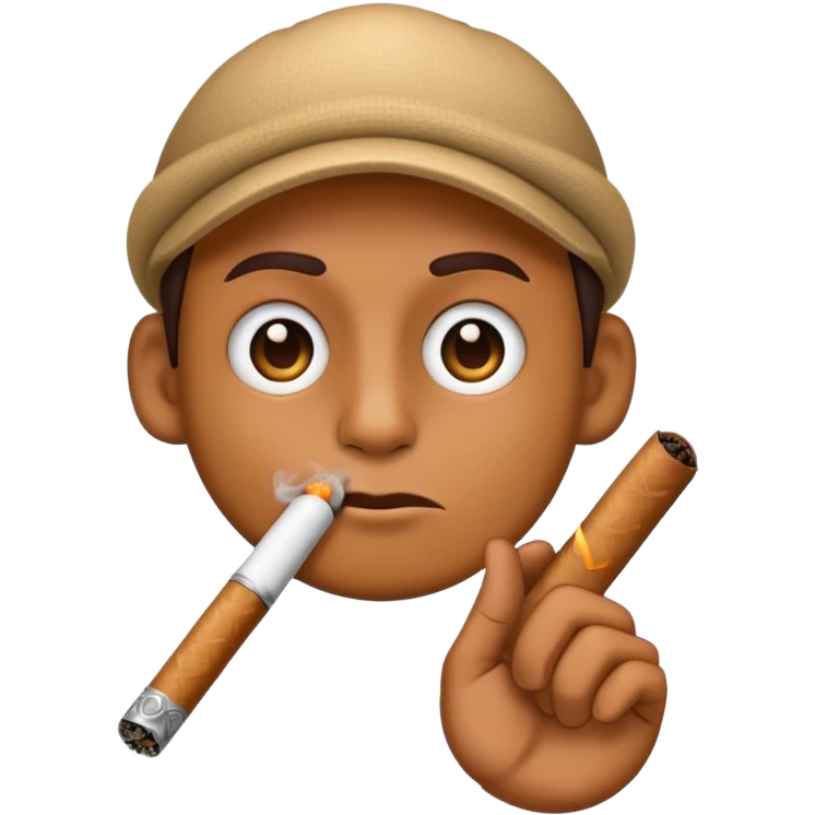 Emoji smoking a blunt emoji