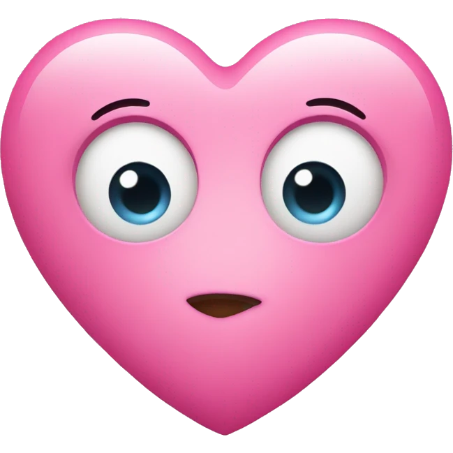 Pink heart with a cute eyes emoji