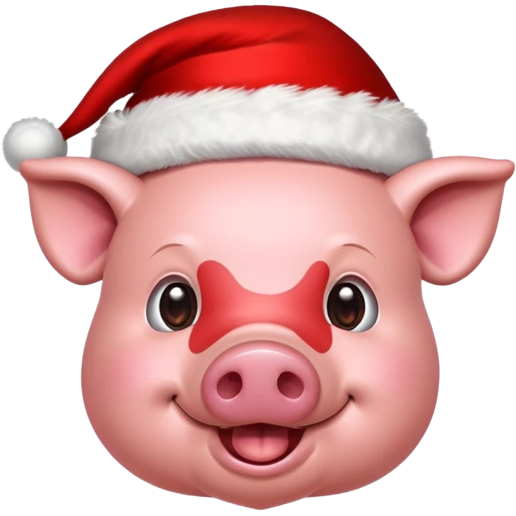 red Christmas pig emoji