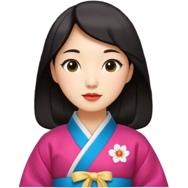50's korean woman in front of a palace in seould emoji